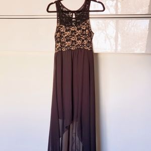 Lace Top High Low Dress